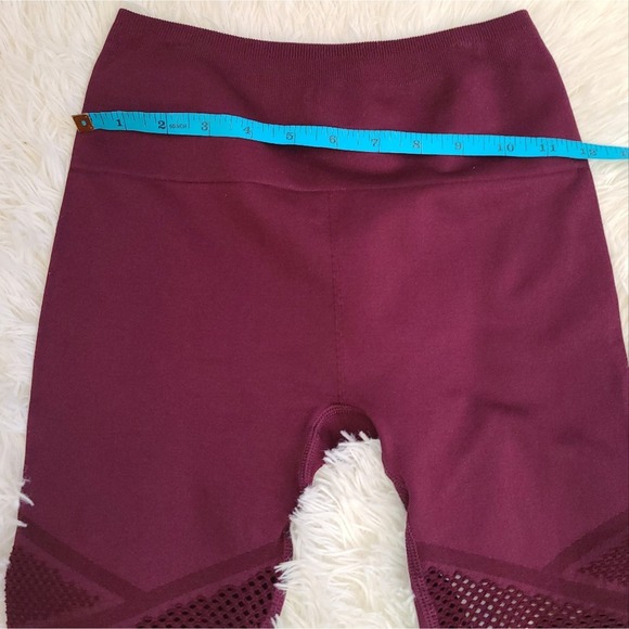 Fabletics Maroon Seemless High-Waisted Mesh Leggings NWT SZ XS - Picture 9 of 10